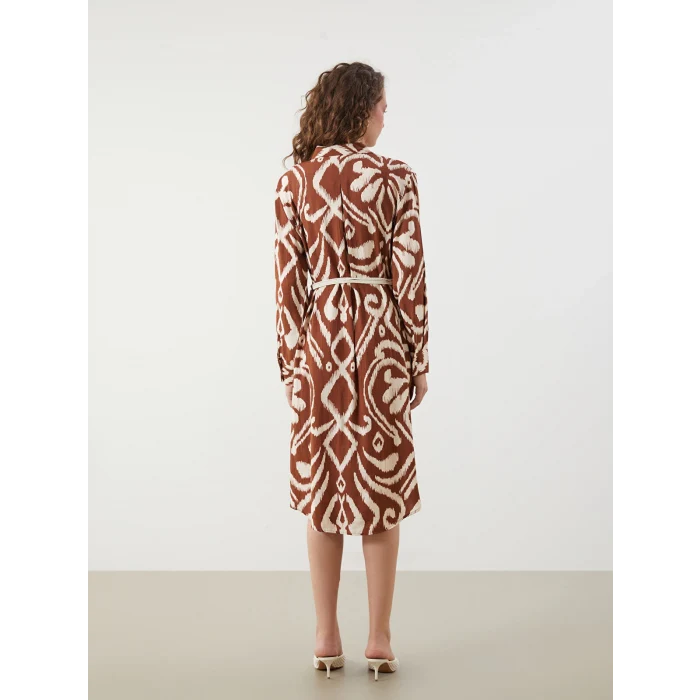 LCWAIKIKI Classic Turuncu Desenli Kadın Gömlek Tunik