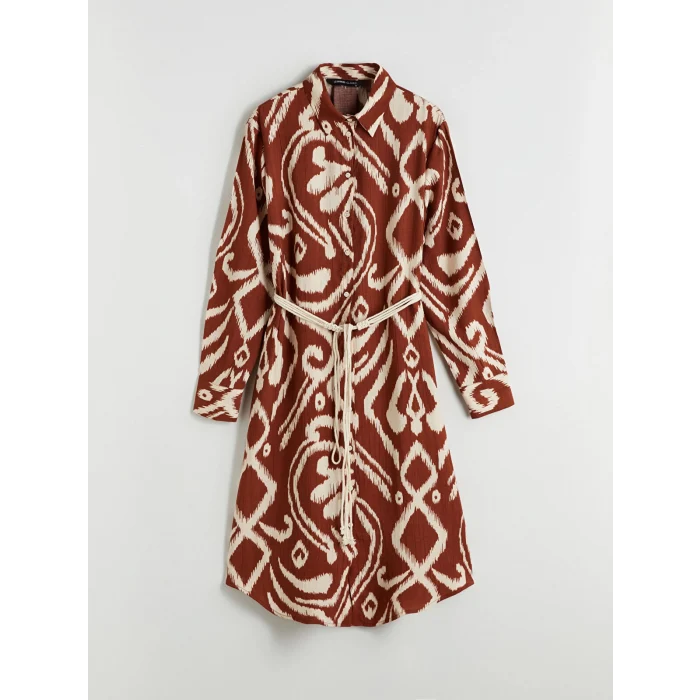 LCWAIKIKI Classic Turuncu Desenli Kadın Gömlek Tunik