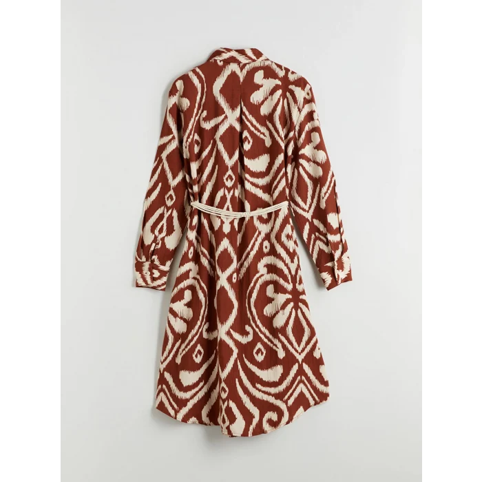 LCWAIKIKI Classic Turuncu Desenli Kadın Gömlek Tunik