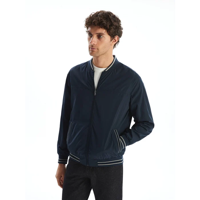LCWAIKIKI Classic Indigo Çift Taraflı Fermuarlı Erkek Bomber Mont