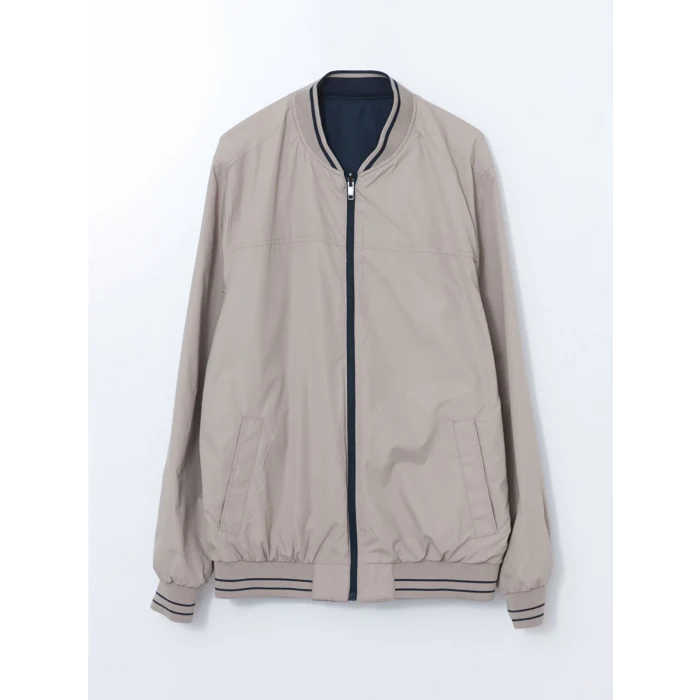 LCWAIKIKI Classic Indigo Çift Taraflı Fermuarlı Erkek Bomber Mont