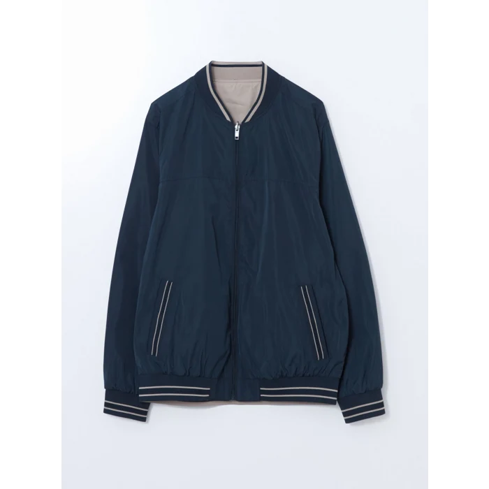 LCWAIKIKI Classic Indigo Çift Taraflı Fermuarlı Erkek Bomber Mont