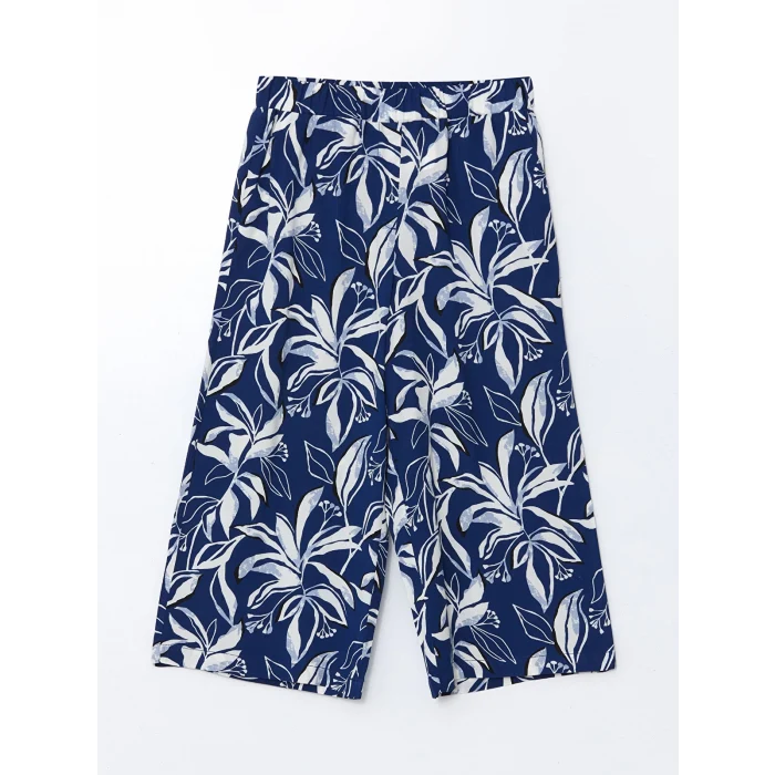 LCW Grace Lacivert Beli Lastikli Desenli Kadın Kapri