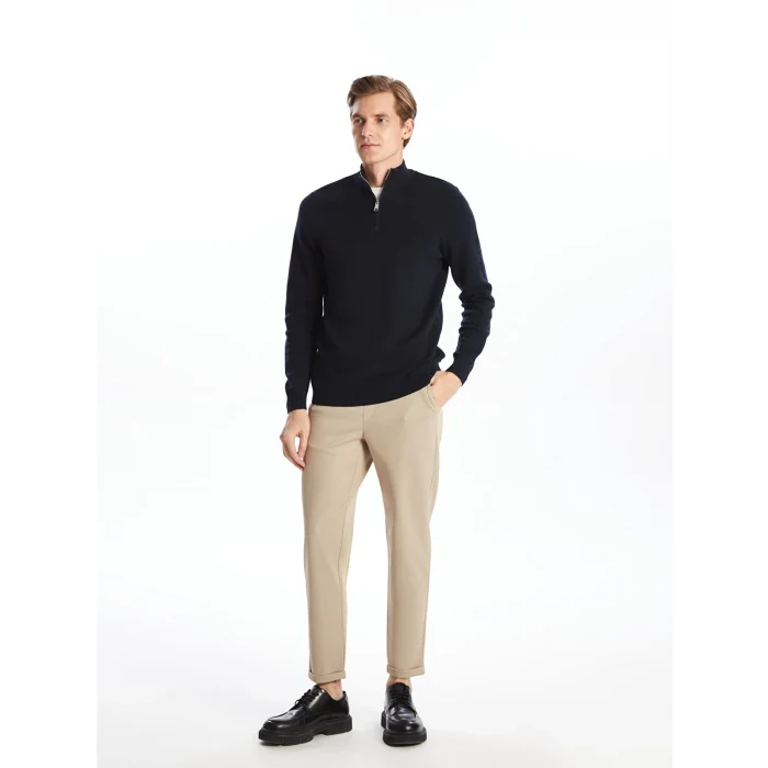 LCWAIKIKI Classic Lacivert Dik Yaka Uzun Kollu Erkek Triko Kazak