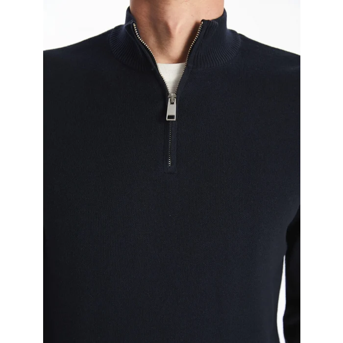 LCWAIKIKI Classic Lacivert Dik Yaka Uzun Kollu Erkek Triko Kazak