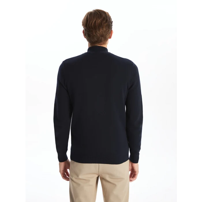 LCWAIKIKI Classic Lacivert Dik Yaka Uzun Kollu Erkek Triko Kazak