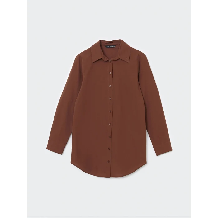 LCW Modest Kahverengi Regular Fit Kadın Gömlek Tunik