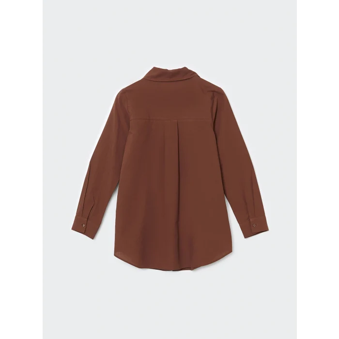 LCW Modest Kahverengi Regular Fit Kadın Gömlek Tunik