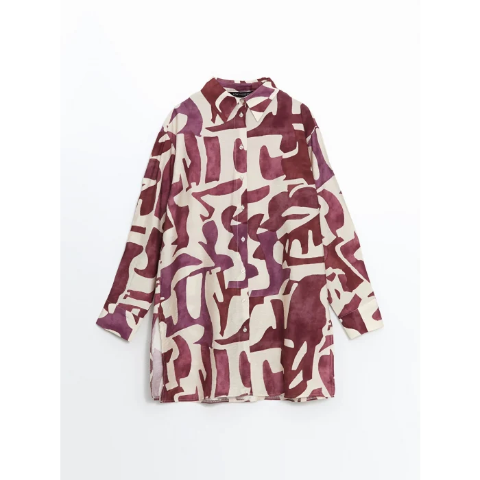 LCW Modest Kirmizi Desenli Kadın Gömlek Tunik