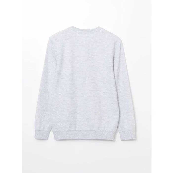 LCWAIKIKI Classic Bej Bisiklet Yaka Uzun Kollu Erkek Sweatshirt