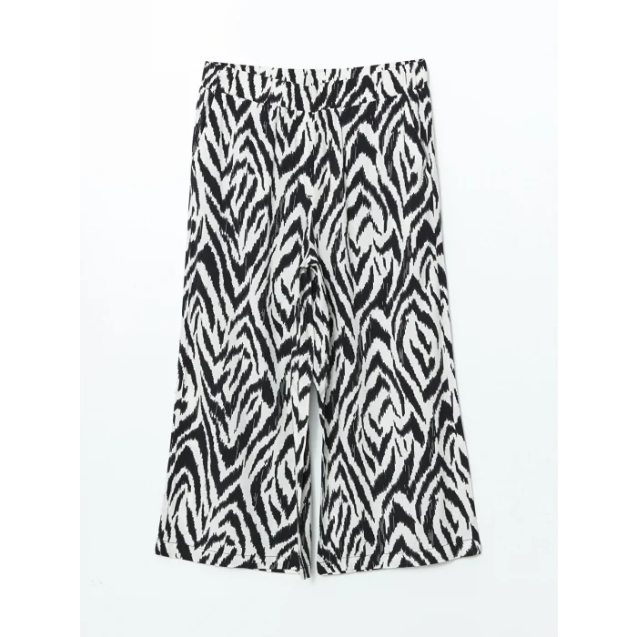 LCW Grace Siyah Beli Lastikli Desenli Kadın Kapri