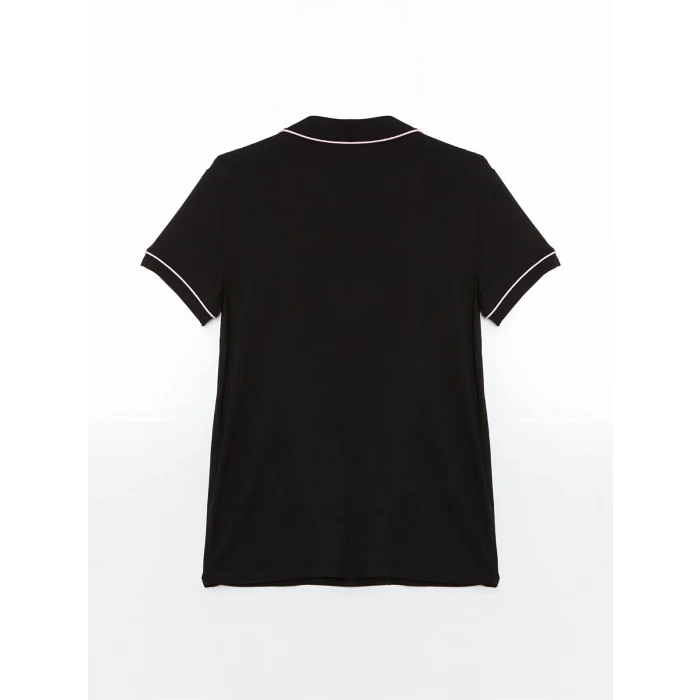 LCW DREAM Siyah Gömlek Yaka Kadın Şortlu Pijama Takımı