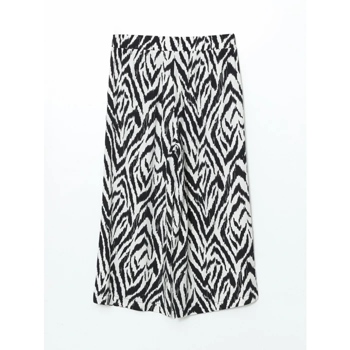 LCW Grace Siyah Beli Lastikli Desenli Kadın Kapri