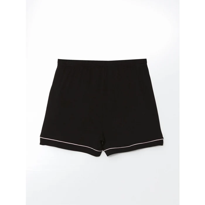 LCW DREAM Siyah Gömlek Yaka Kadın Şortlu Pijama Takımı