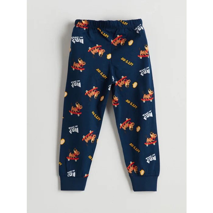 LCW Kids Gri Beli Lastikli Baskılı Erkek Çocuk Pijama Takım