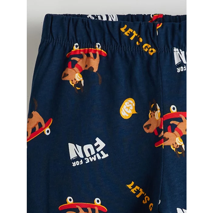 LCW Kids Gri Beli Lastikli Baskılı Erkek Çocuk Pijama Takım