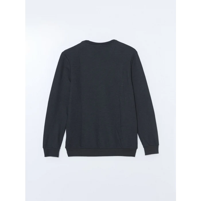 LCWAIKIKI Classic Antrasit Bisiklet Yaka Uzun Kollu Erkek Sweatshirt