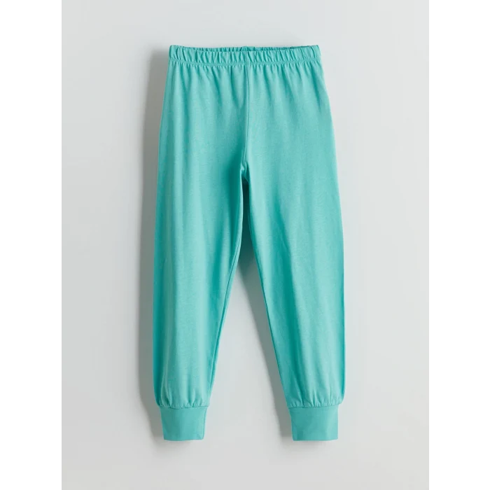 LCW Kids Beyaz Bisiklet Yaka Ayı Teddy Baskılı Erkek Çocuk Pijama Takımı