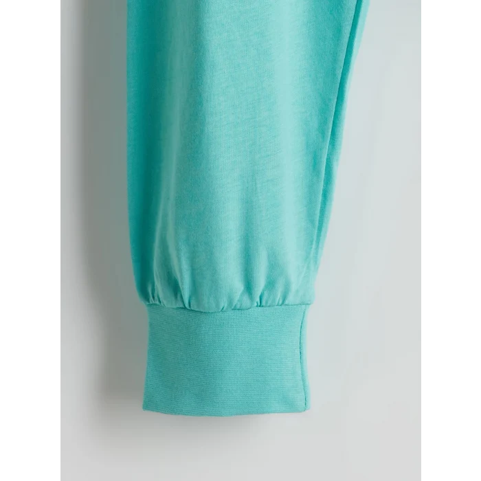 LCW Kids Beyaz Bisiklet Yaka Ayı Teddy Baskılı Erkek Çocuk Pijama Takımı