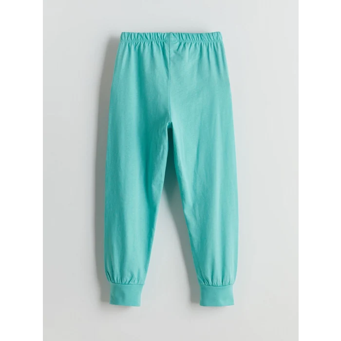 LCW Kids Beyaz Bisiklet Yaka Ayı Teddy Baskılı Erkek Çocuk Pijama Takımı