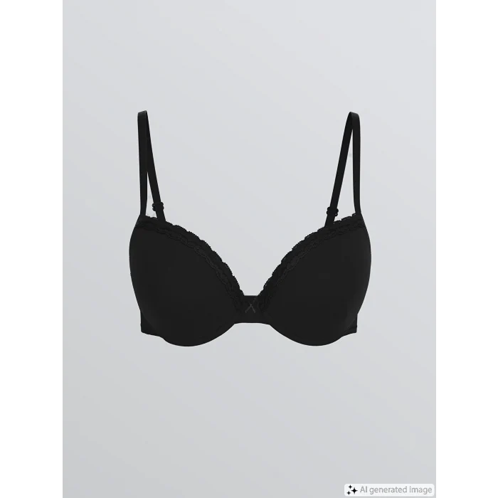 LCW DREAM Siyah Balenli Dolgusuz Düz Tişört Sütyen 2li Paket