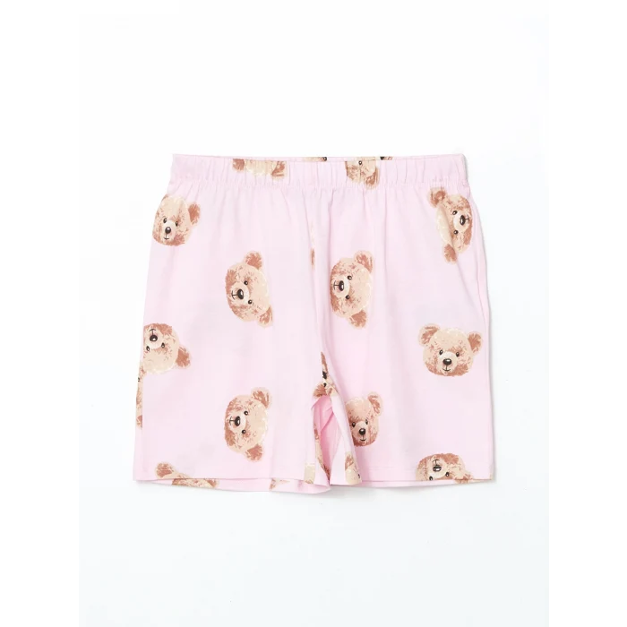 LCW Young Pembe Ayı Teddy Baskılı Kadın Şortlu Pijama Takımı