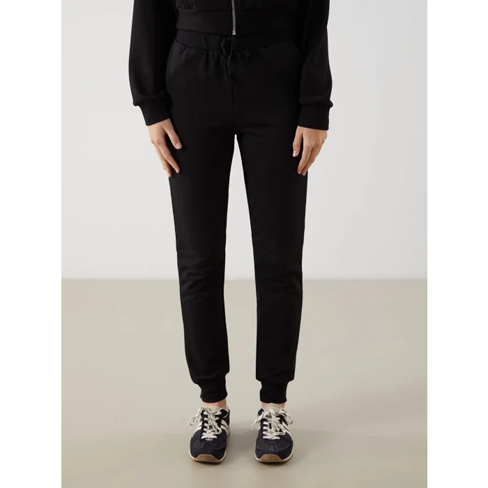 XSIDE Siyah Beli Lastikli Kadın Jogger Eşofman Altı