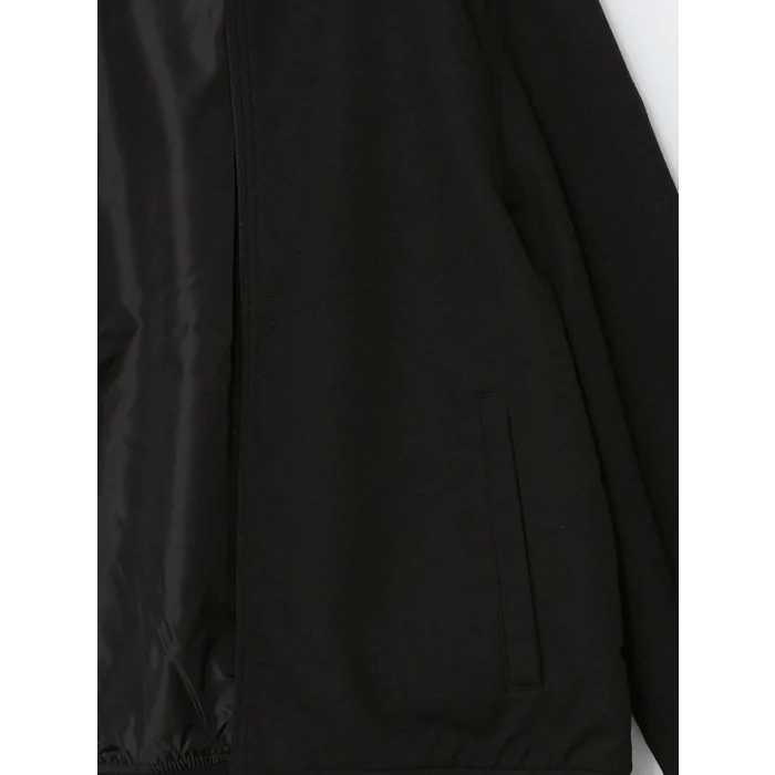 LCWAIKIKI Classic Siyah Standart Kalıp Kolej Yaka Erkek Bomber Mont