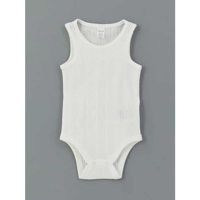 LCW baby Mavi Bisiklet Yaka Basic Kız Bebek Çıtçıtlı Bodysuit 3lü