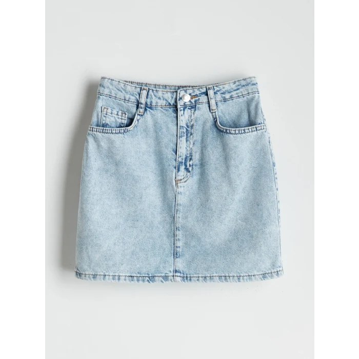 LCW Kids Mavi Beli Ayarlanabilir Lastikli Kız Çocuk Jean Etek