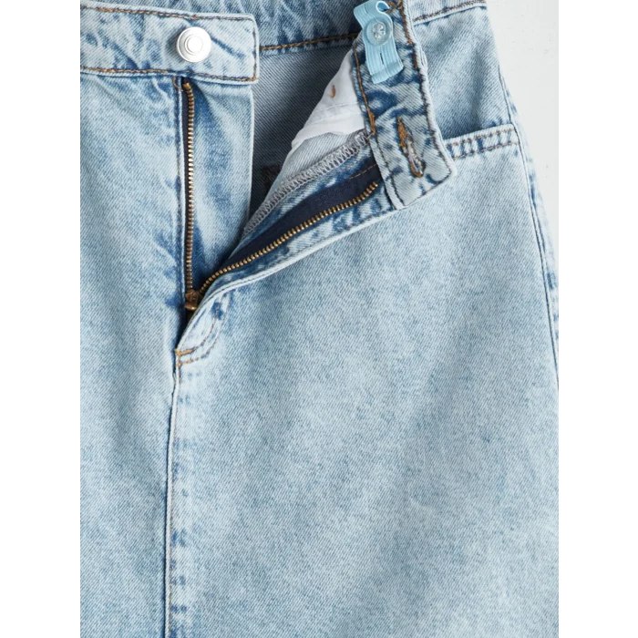 LCW Kids Mavi Beli Ayarlanabilir Lastikli Kız Çocuk Jean Etek