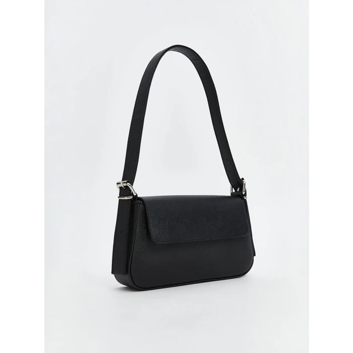 LCW ACCESSORIES Siyah Deri Görünümlü Kadın Baget Çanta