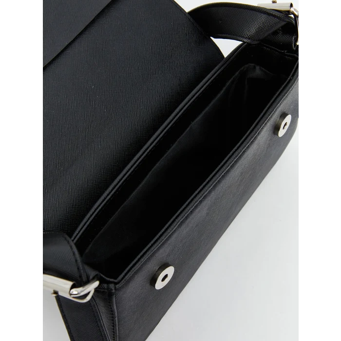 LCW ACCESSORIES Siyah Deri Görünümlü Kadın Baget Çanta