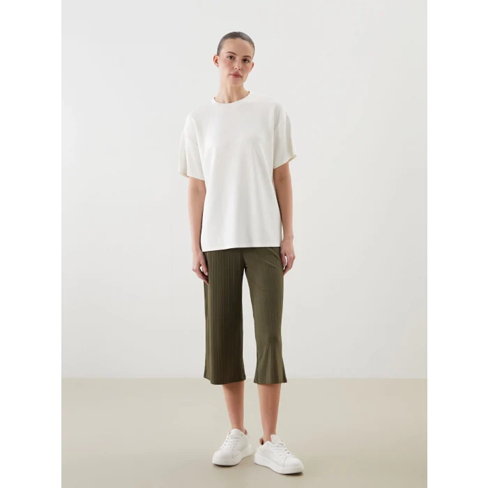 LCWAIKIKI Classic Haki Beli Lastikli Kadın Kapri