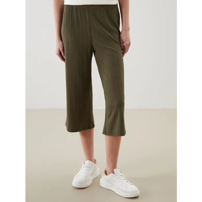 LCWAIKIKI Classic Haki Beli Lastikli Kadın Kapri