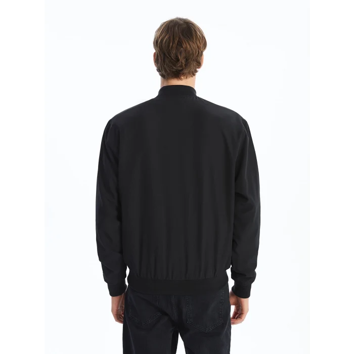 XSIDE Siyah Standart Kalıp Kolej Yaka Erkek Bomber Mont