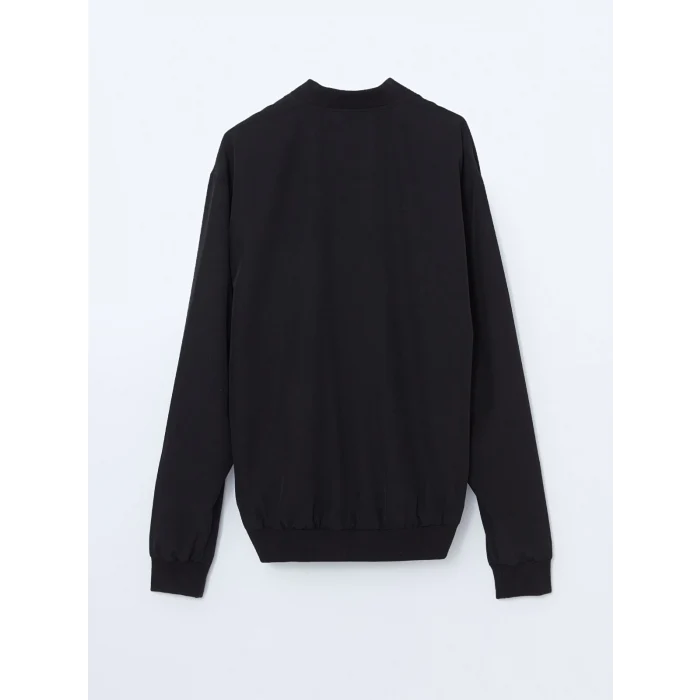 XSIDE Siyah Standart Kalıp Kolej Yaka Erkek Bomber Mont