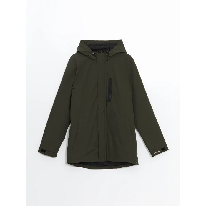 LCWAIKIKI Classic Haki Standart Kalıp Kapüşonlu Erkek Mont