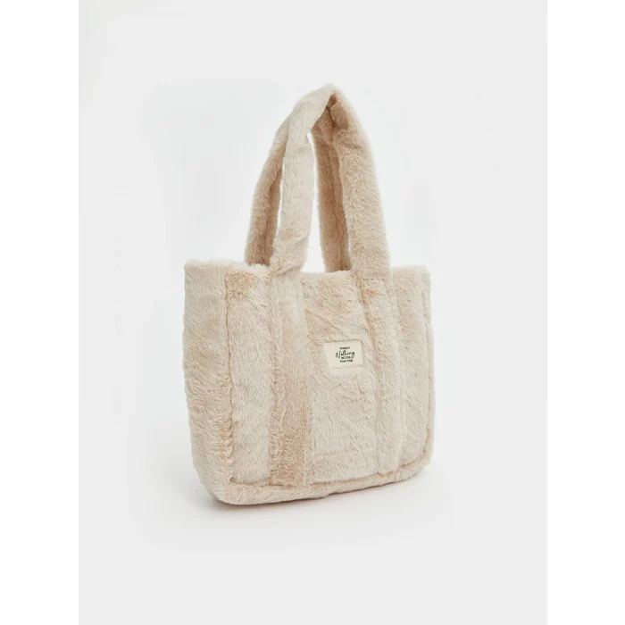 LCW ACCESSORIES Bej Nakışlı Kız Çocuk Pelüş El çantası