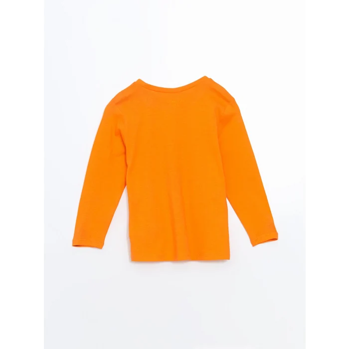 LCW Kids Turuncu Bisiklet Yaka Erkek Çocuk Pijama Takımı