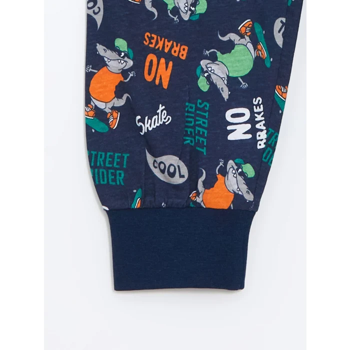 LCW Kids Turuncu Bisiklet Yaka Erkek Çocuk Pijama Takımı
