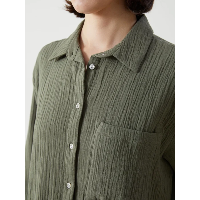 LCW Vision Haki Loose Fit Kadın Gömlek
