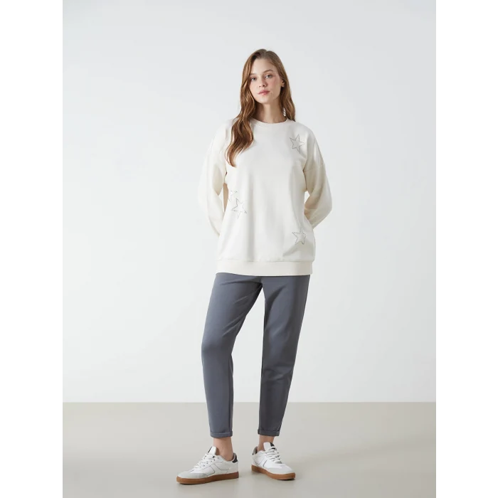 LCW Modest Gri Beli Lastikli Kadın Eşofman Altı