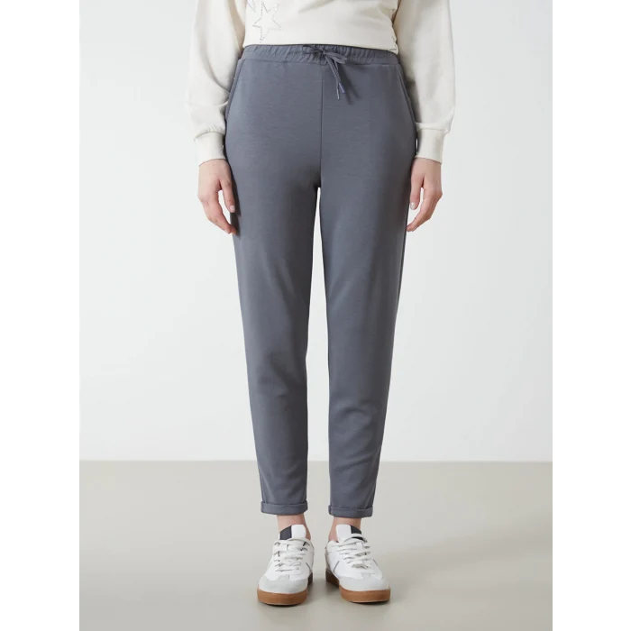 LCW Modest Gri Beli Lastikli Kadın Eşofman Altı