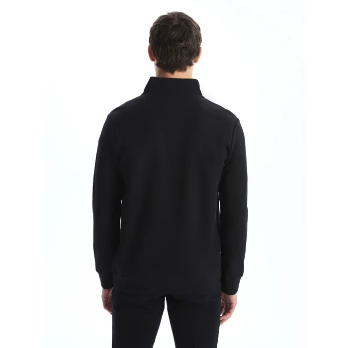 LCWAIKIKI Classic Siyah Dik Yaka Erkek Sweatshirt