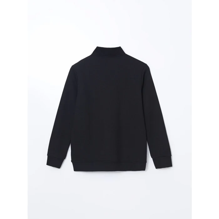 LCWAIKIKI Classic Siyah Dik Yaka Erkek Sweatshirt