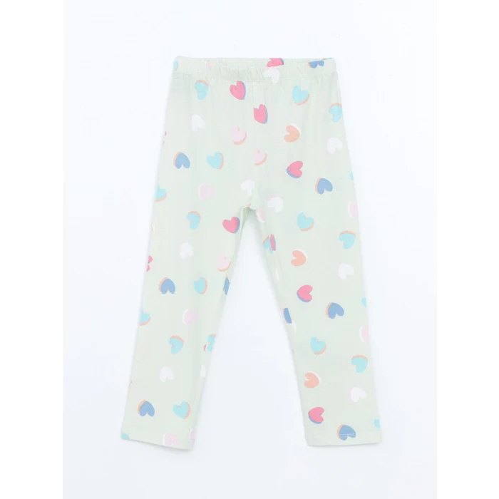 LCW Kids Yeşil Gömlek Yaka Kız Çocuk Pijama Takımı