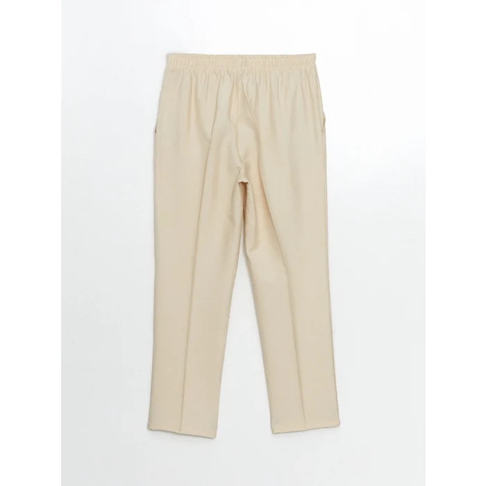 LCW Modest Bej Beli Lastikli Havuç Kesim Kadın Pantolon