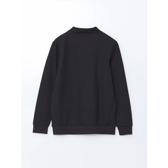 LCWAIKIKI Classic Antrasit Polo Yaka Uzun Kollu Erkek Sweatshirt