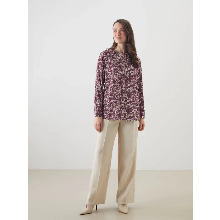 LCW Grace Mürdüm Hakim Yaka Çiçekli Bluz